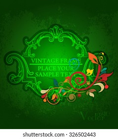 Vintage floral frame. Element for design.
