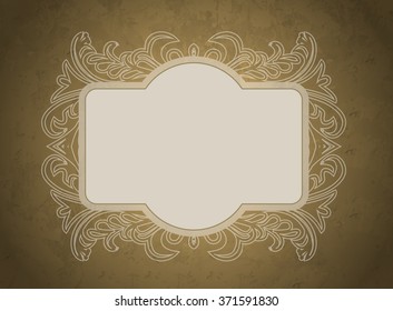 Vintage floral frame. Element for design.