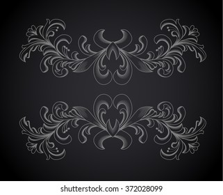 Vintage floral frame. Element for design.