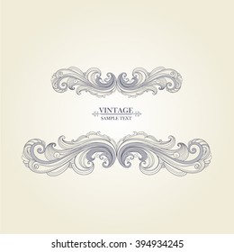 Vintage floral frame. Element for design.