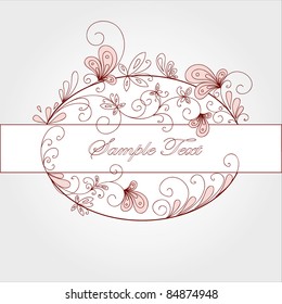 Vintage floral frame. Element for design.