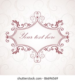 Vintage floral frame.  Element for design.