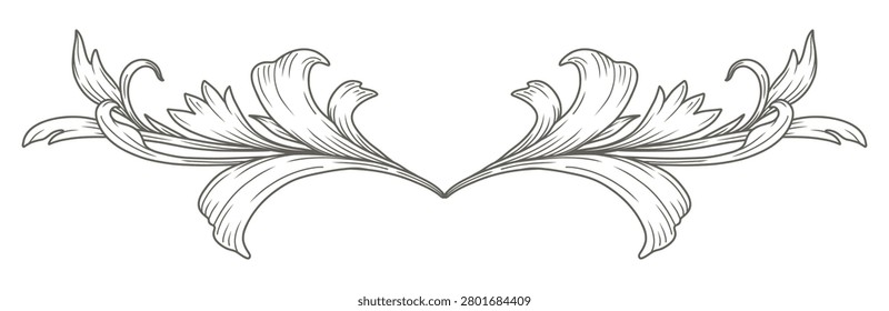 Vintage floral frame. Hand-drawn vector illustrations in line art style