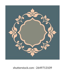 Vintage Floral Frame ícones com estilo de contorno elegante