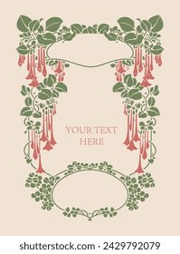 Vintage floral frame with ornamental elements background design