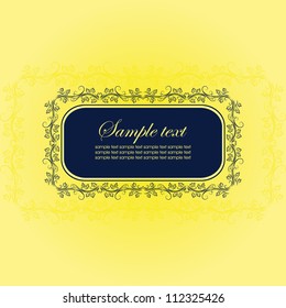 Vintage floral frame with pattern