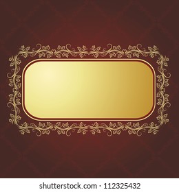 Vintage floral frame with pattern