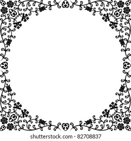 Vintage floral frame. Retro pattern. Vector illustration.