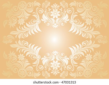 Vintage Floral Frame, rich ornate, vector.