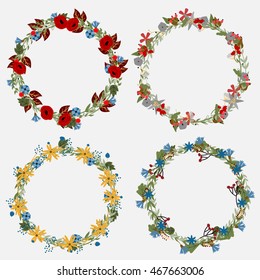 Vintage floral frame set