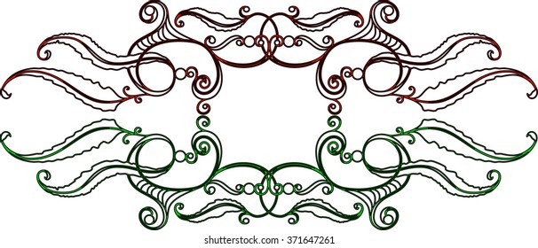 Vintage floral frame shape in Rocco style