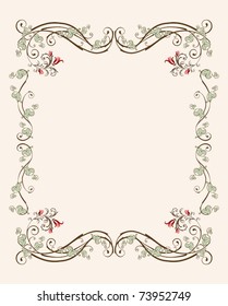 vintage floral frame with tulips