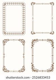 Vintage Floral Frame Vector Art Illustration, Perfect for Elegant Invitations, Retro-Themed Projects, and Decorative Border Designs