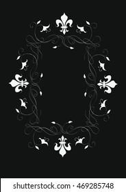 Vintage floral frame - vector delete element