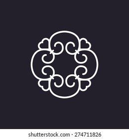 Vintage floral frame, vector element