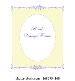Vintage  floral frame vector graphic illustration editable