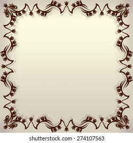 Vintage floral frame - vector illustration.