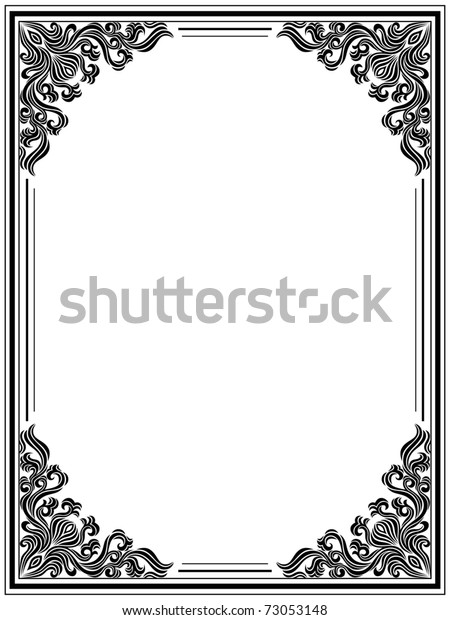 Vintage Floral Frame Vector Illustration Stock Vector (Royalty Free) 73053148