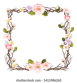 vintage floral frame for wedding decoration, personal project and many more