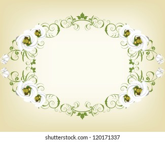 Vintage floral frame wit flowers. EPS 8 vector illustration.