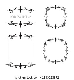 Vintage Floral Frames Borders Ornament Decorative Elements