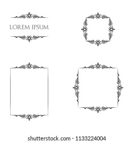 Vintage Floral Frames Borders Ornament Decorative Elements