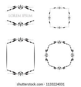 Vintage Floral Frames Borders Ornament Decorative Elements