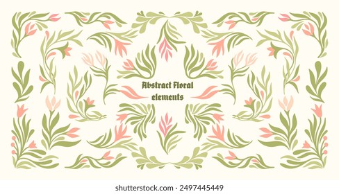 Marcos florales, esquinas y bordes de Antiguas. Vector.
