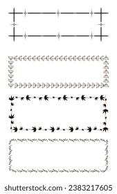 Vintage floral frames elements for decoration