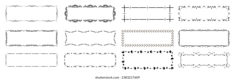 Vintage floral frames elements for decoration