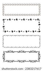 Vintage floral frames elements for decoration
