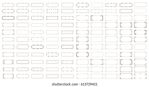 Vintage floral frames. Elements for decoration on white background.