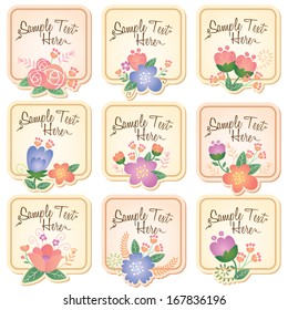 Vintage floral frames set