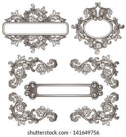 Vintage floral frames for vector design