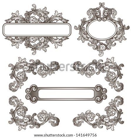 Vintage floral frames for vector design