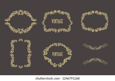 Vintage Floral Frames for your Logo, Invitation, Wedding Background.