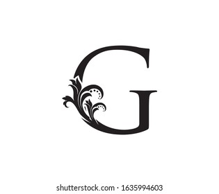 Classic Elegant Letter G Graceful Royal Stock Vector (Royalty Free ...