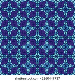 Vintage floral geometry seamless vector tile pattern. Unusual geometric patchwork sample ornament. Abstract flower repeating tiling wallpaper. Velvet pillow cushion oriental motif