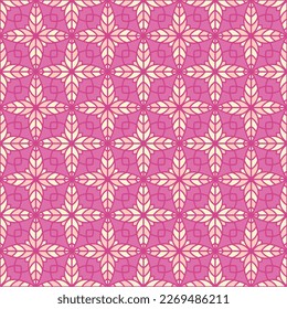 Vintage floral geometry seamless vector tile pattern. Unusual geometric patchwork sample ornament. Abstract flower repeating tiling fabric print. Velvet pillow cushion oriental motif