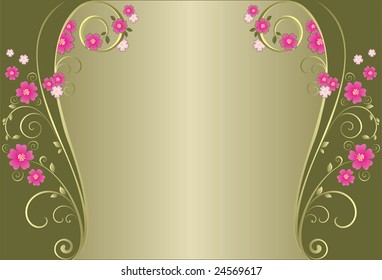 Vintage floral green background