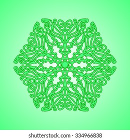 Vintage floral green background pattern