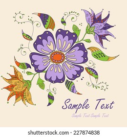 Vintage floral greeting card