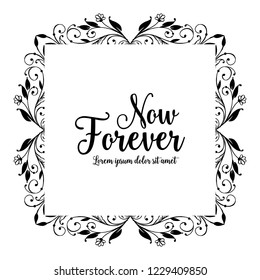 Vintage floral greeting card with blooming vector art