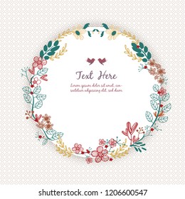 Vintage Floral Greeting Card in watercolor style. 