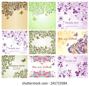 Vintage floral greeting cards