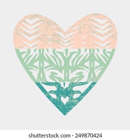 Vintage floral heart design