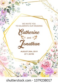 Vintage Floral Invitation Background for Wedding Invitation, Bridal Shower, Birthday Party Invitation, Anniversary and many more.