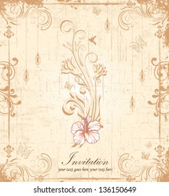 vintage floral invitation card