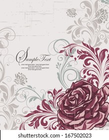 VINTAGE FLORAL INVITATION CARD