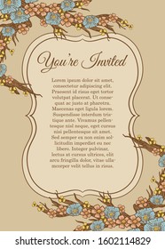Vintage Floral Invitation Card Template
